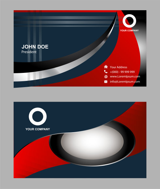 红黑现代名片模板图片下载