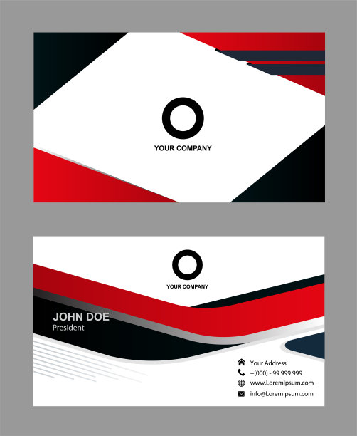 红色垂直名片图片下载