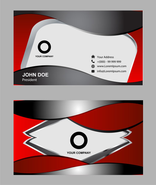 深红色名片图片下载