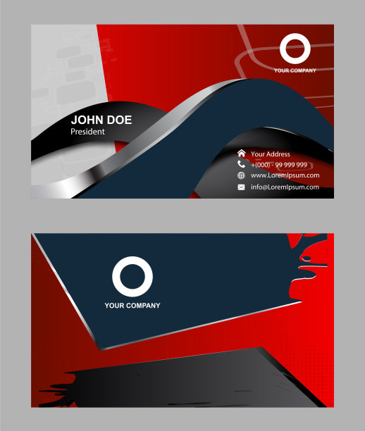 深红色名片图片下载