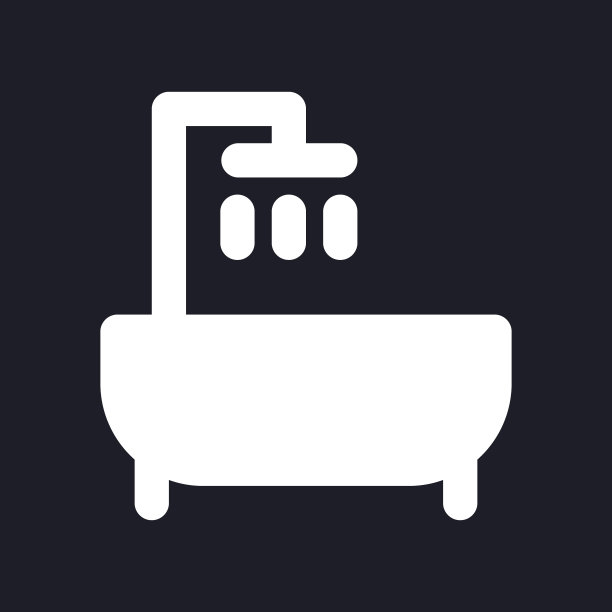 浴缸暗模式字形ui图标图片下载