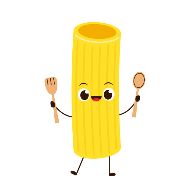 面食面条人物设计。白底意大利面。图片下载