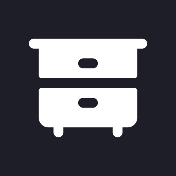 床头柜黑暗模式字形ui图标图片下载