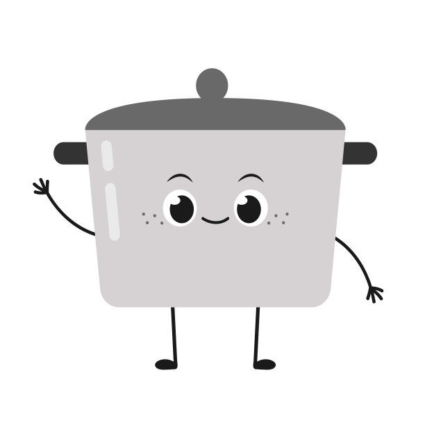 锅卡通矢量。白底锅。墙纸。图片下载