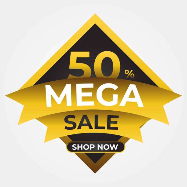 白色背景上的黄金超级销售标签图片下载