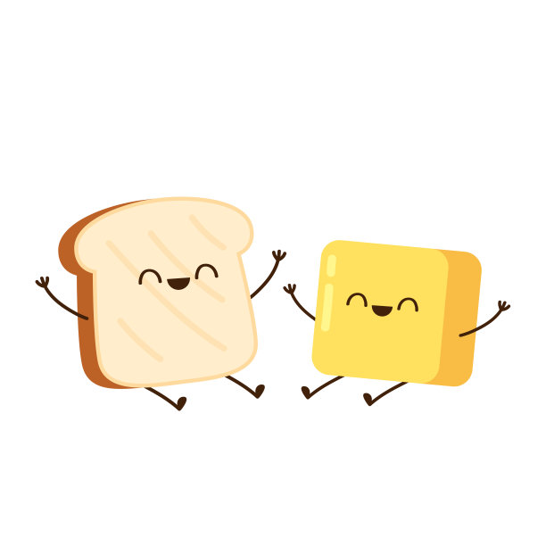 面包和黄油角色设计。面包向量。图片下载