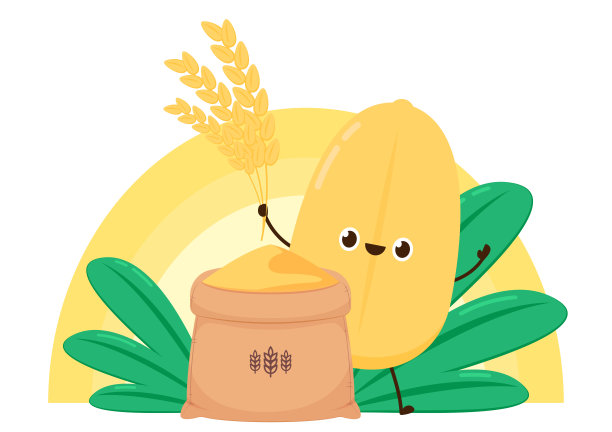 米字设计。水稻矢量在白色背景上。水稻种子。图片下载