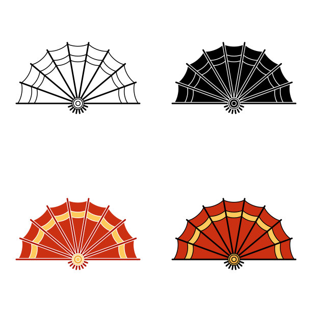 折扇在平面风格隔离图片下载