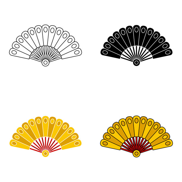 折扇在平面风格隔离图片下载
