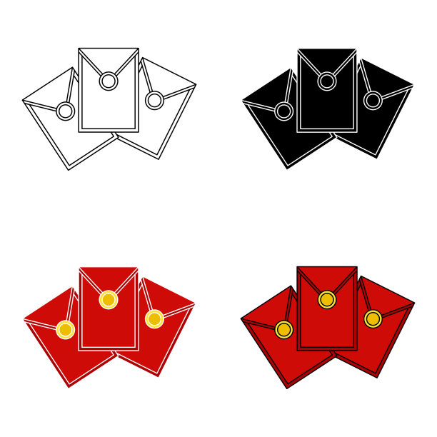 红包是孤立的平面样式图片下载