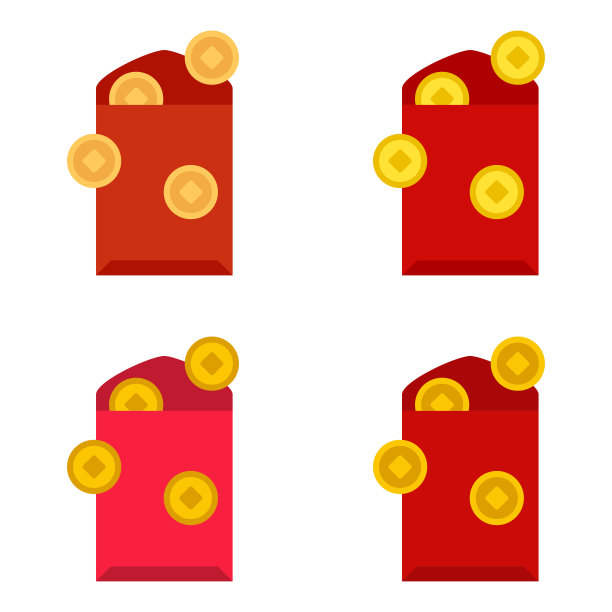 红包是孤立的平面样式图片下载