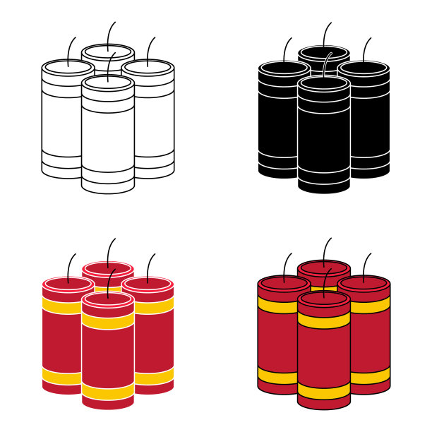 爆竹在平面风格孤立图片下载