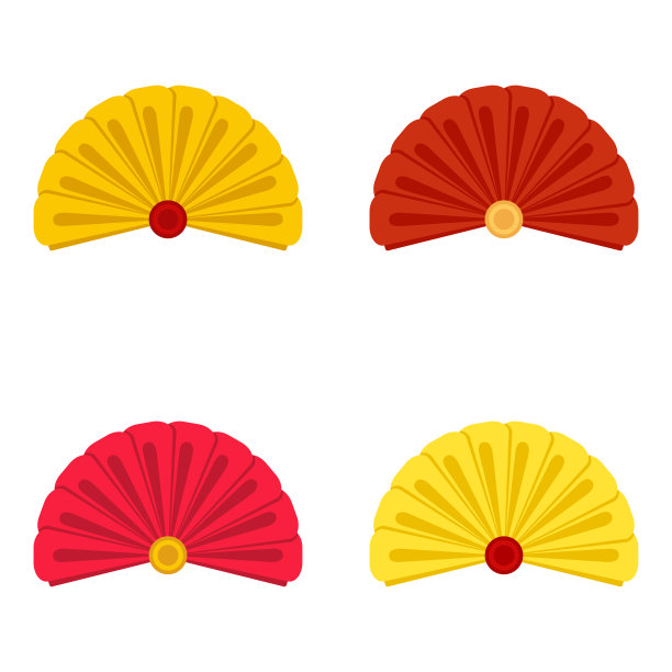 折扇在平面风格隔离图片下载