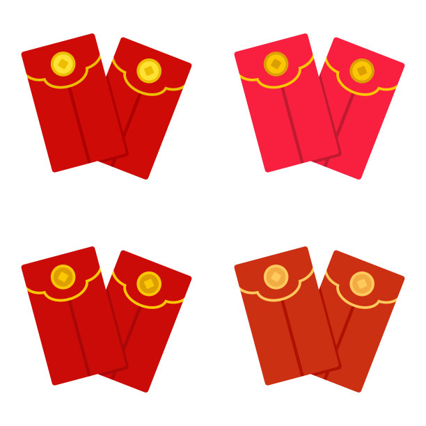 红包是孤立的平面样式图片下载