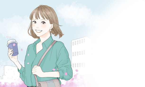 插图一个女人走着看着相机。图片下载