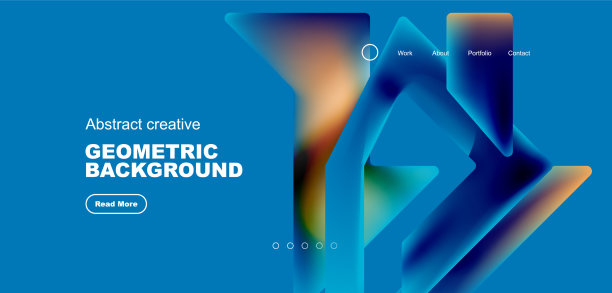 三角形与流动的颜色几何抽象图片下载