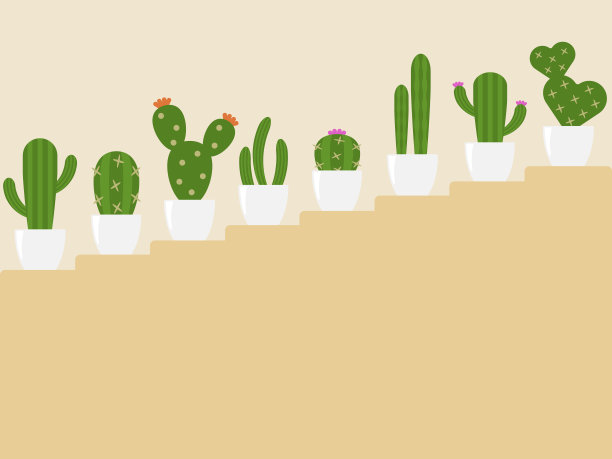 楼梯和仙人掌内部图片下载