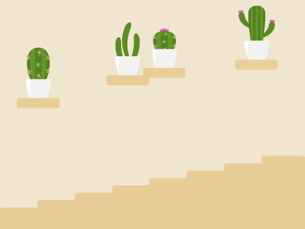 楼梯和仙人掌内部图片下载