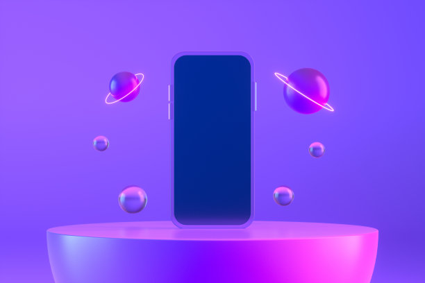 空屏幕透明智能手机与飞行物体图片下载