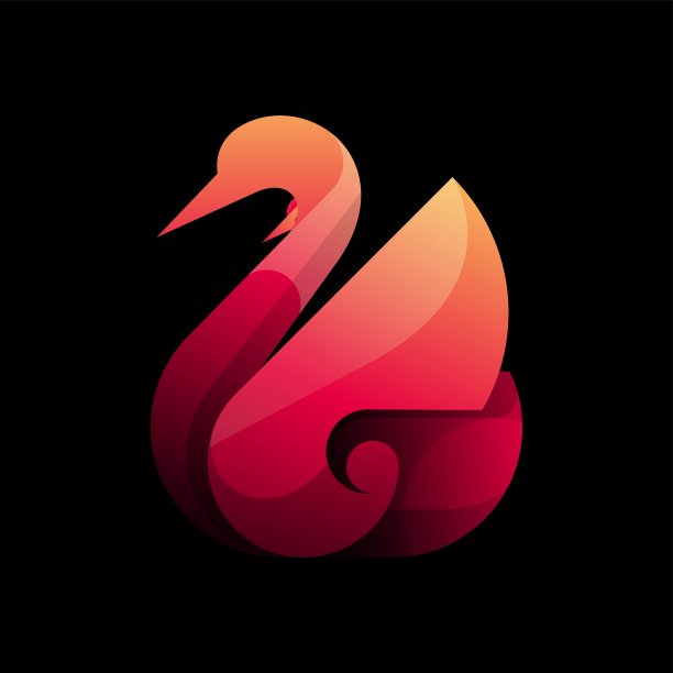 矢量插图天鹅渐变彩色风格图片下载