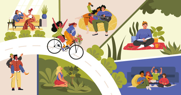 积极的共鸣拼贴画图片下载