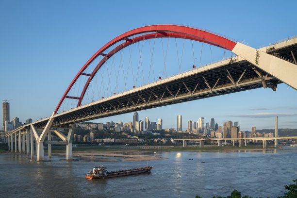 中国重庆的桥梁建筑结构特写图片下载