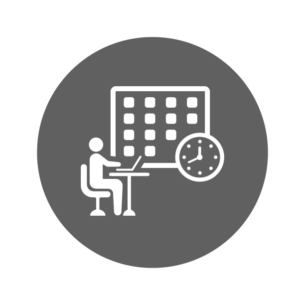 工作日程图标：灰色矢量EPS图片下载
