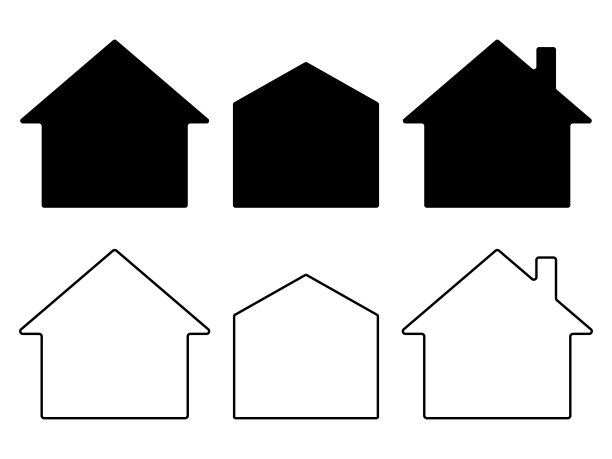 6个房子图标图片下载