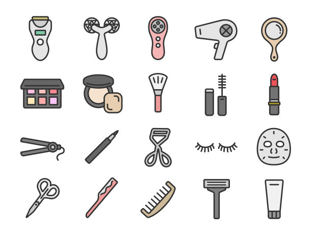 插图一套美丽的图标。图片下载