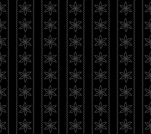 花卉图案和虚线白色垂直无缝。纺织图案，单色。图片下载