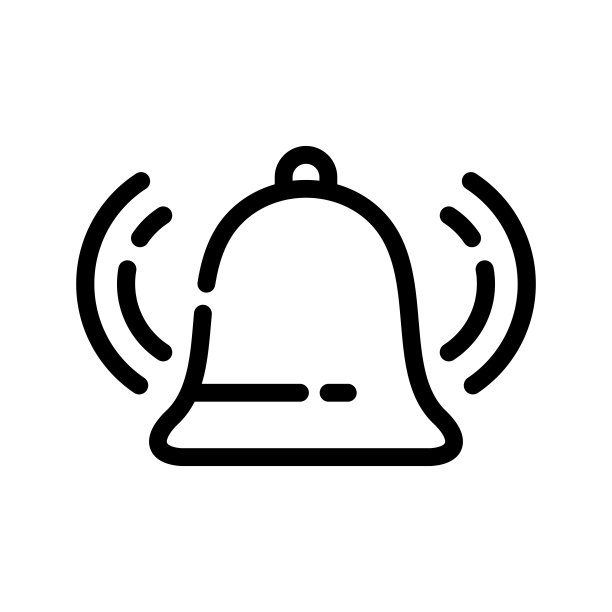 铃铛通知线性图标矢量图片下载