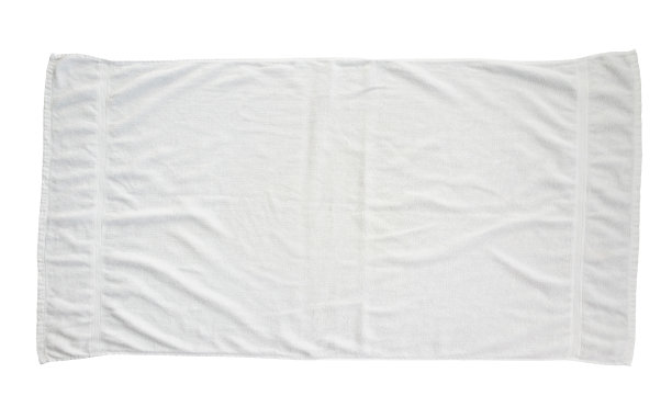 白色沙滩毛巾孤立在白色背景上图片下载