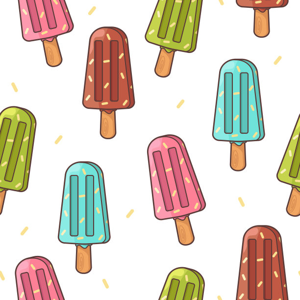 无缝矢量模式与冰棒冰淇淋。图片下载