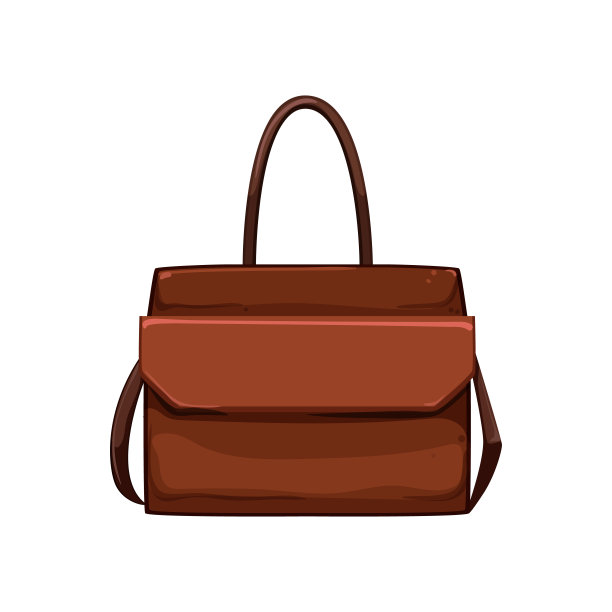 女孩商务包卡通矢量插图图片下载