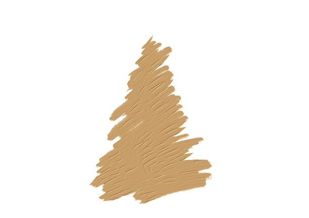 手绘油笔画圣诞树与星孤立在png或透明背景。图形资源的新年，生日和豪华卡。图片下载