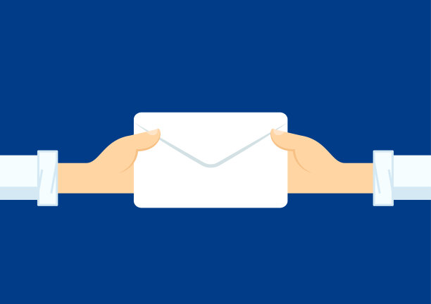 商务手和邮件矢量。文本的空闲空间。墙纸。图片下载