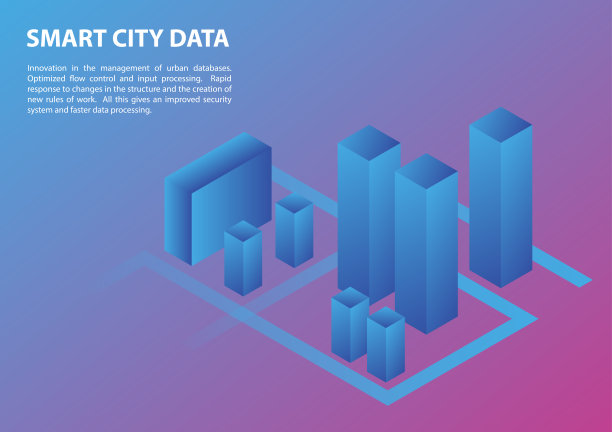 数据存储技术。一个大都市的矢量插图。图片下载