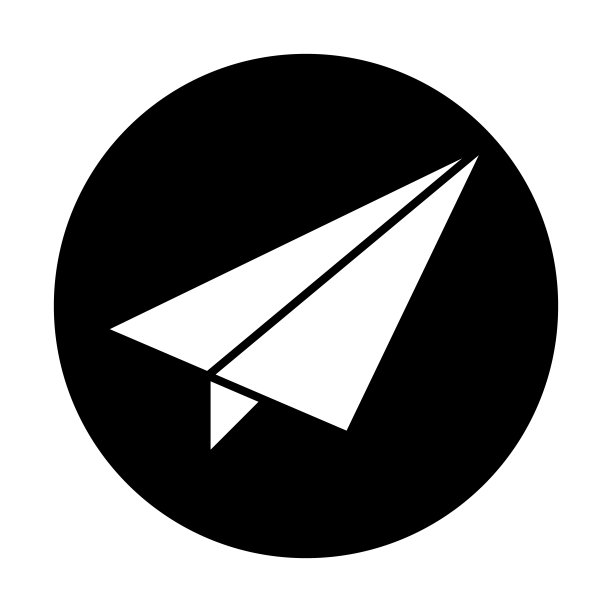 圆形电子邮件或消息发送按钮。纸飞机。向量。图片下载