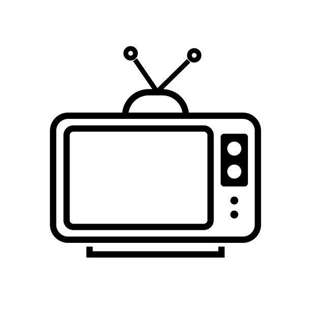 简单的老式电视图标。电视广播。向量。图片下载
