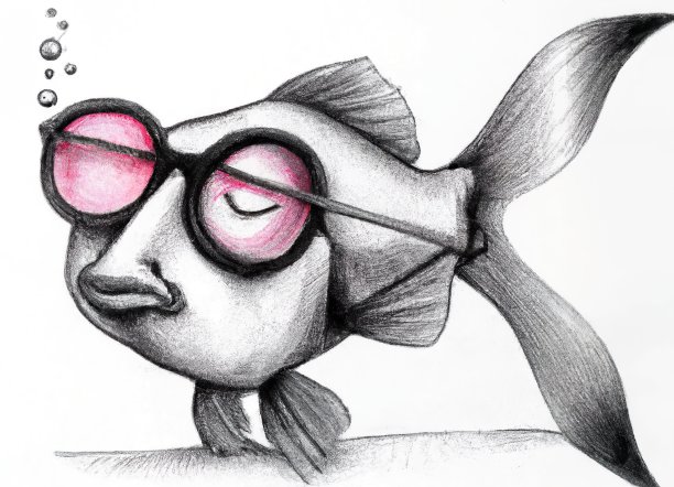 醉鱼画动物图片下载