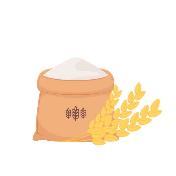 米袋卡通矢量。大米的袋子。的象征。标志设计。图片下载