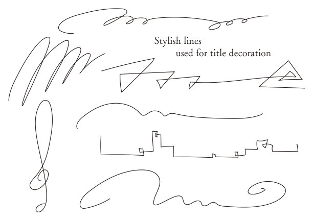 音符，三角形，城市，标题装饰，矢量线材料集图片下载