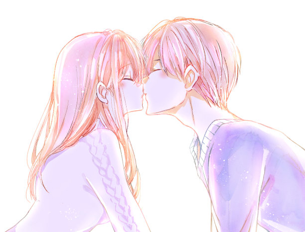 男人和女人在冬天接吻图片下载