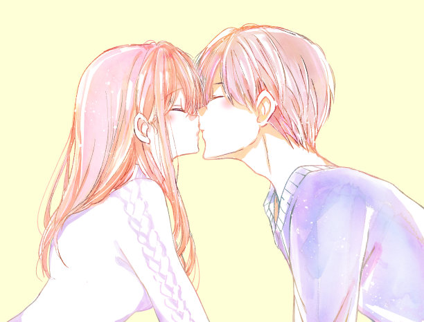 男人和女人在冬天接吻图片下载