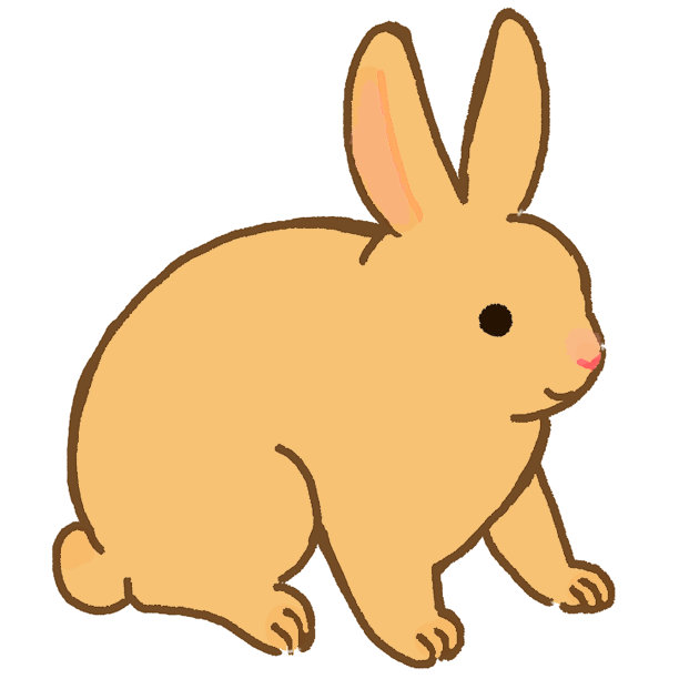 可爱的棕色兔子插图图片下载
