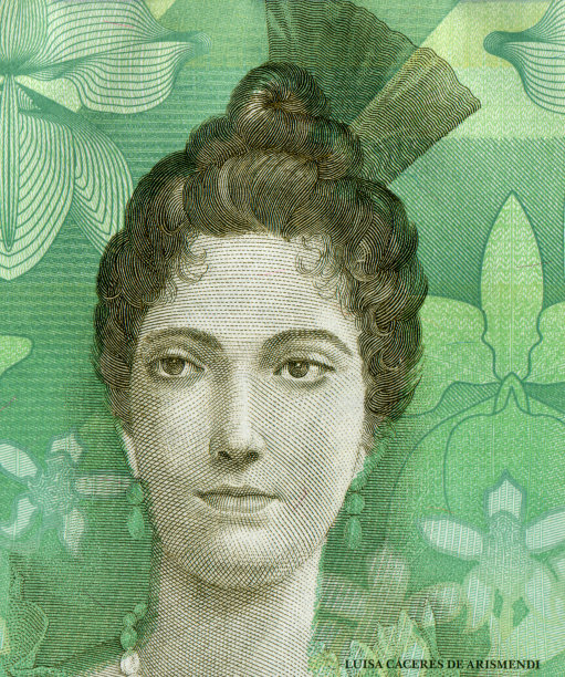 委内瑞拉玻利瓦尔货币的肖像图案设计图片下载