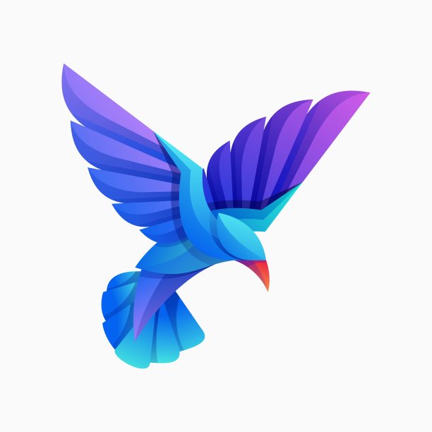 矢量插图乌鸦渐变彩色风格。图片下载