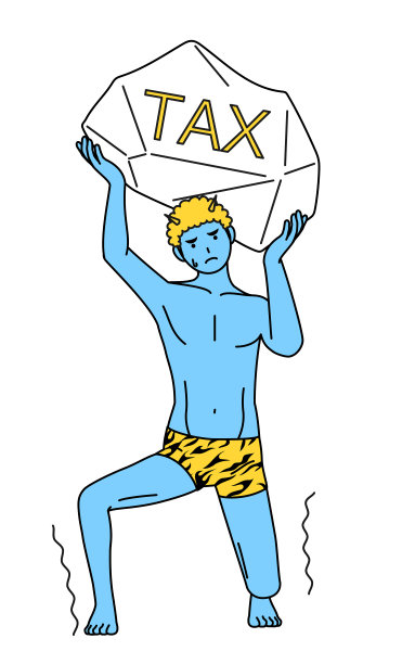 日本的传统活动，2月的节气，一个穿着虎纹裤子的蓝色食人魔因增税而痛苦图片下载