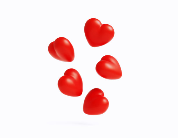 心落在白色背景上图片下载