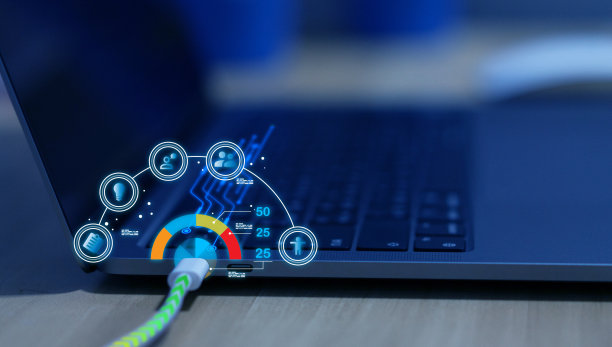 充电器电缆连接笔记本电脑电源图片下载